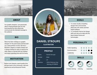 Free  Template: White And Blue Digram User Persona