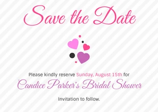 Free  Template: Save the Date Bridal Shower Invitation