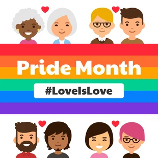premium  Template: Illustrative Pride Month Instagram Post