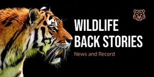 Free  Template: Schwarz Einfaches Wildtier Tier Twitter Banner