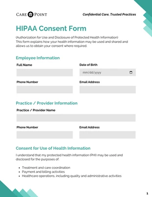 business interactive Template: HIPAA Consent Form Template
