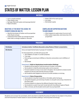 business  Template: Inquiry Based Learning Lesson Plans