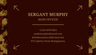 Red Maroon Modern Pattern Military Business Card - Pagina 2