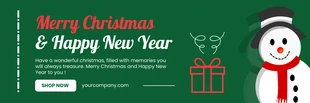 Free  Template: Faixa de Natal com ilustração moderna e elegante em verde e branco
