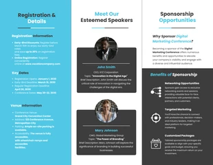 Black and Light Blue Business Conference Corporate Tri-fold Brochure - Pagina 2