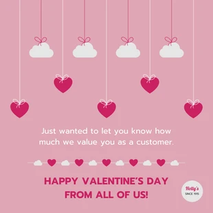 Free  Template: Message Instagram de la Saint-Valentin d'un client précieux