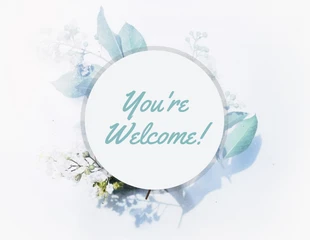 Free  Template: Carte de vœux "You're Welcome