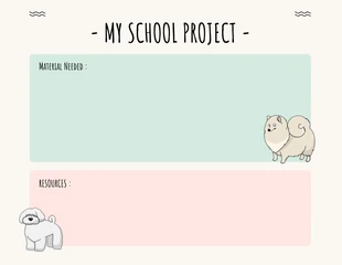 Free  Template: Modèle d'horaire de chien de projet simple mon école beige