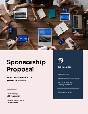 Free  Template: Light Pink And Navy Sponsorship Proposal