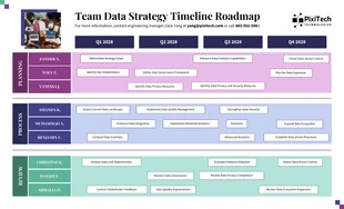 premium  Template: Hoja de ruta del cronograma de la estrategia de datos del equipo profesional