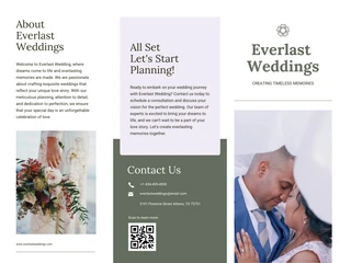Free  Template: Pastellgrüne Hochzeiten dreifach gefaltete Broschüre