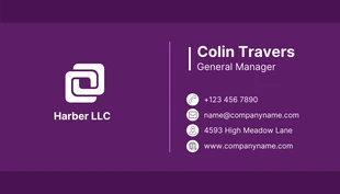 Dark Purple Pattern Modern Corporate Business Card - Pagina 2