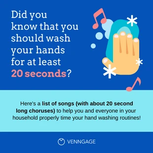 Free  Template: Canzoni sul lavaggio delle mani Slides del post del carosello di Instagram