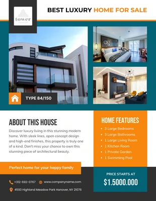 Free  Template: Luxury Home For Sale Flyer