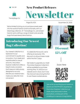 business  Template: New Product Releases Newsletter