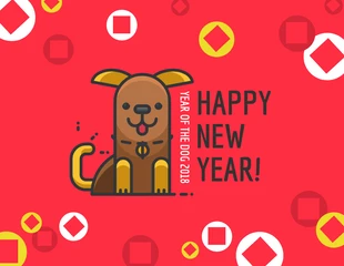 Free  Template: بطاقة سنة صينية جديدة سعيدة