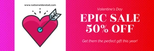 Pink Sale Promotion Valentine's Day Twitter Banner