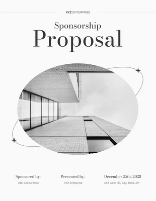 Free  Template: White Clean Minimalist Sponsorship Proposal