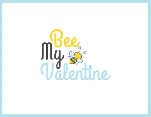 Free  Template: بطاقة عيد الحب لطيف النحل