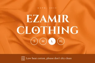 Free  Template: Orange moderne Textur-Kleidungsetikett
