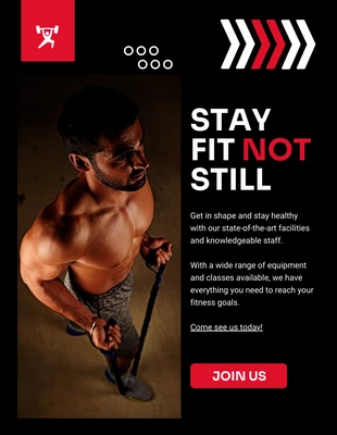 Black And Red Simple Gym Flyer