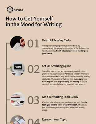 Free  Template: Beige Morning Routine Timeline Infographic