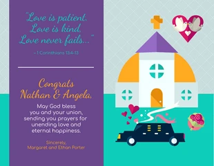 Free  Template: Carte de mariage religieuse chrétienne