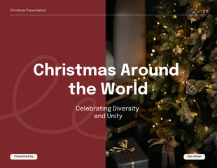 Free  Template: Apresentação do Green Cream Christmas Around the World