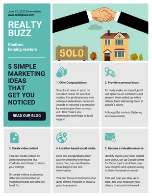 Free  Template: Real Estate Marketing Tips Email Newsletter