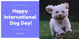 Free  Template: Blue Dog Day Twitter-Post