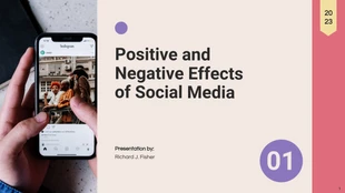 premium  Template: Einfache Social-Media-Präsentation in drei Farben