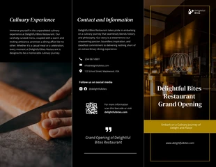 business  Template: Restaurant Grand Opening Brochure