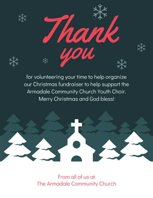 business  Template: Community Church Christmas Thank You Card