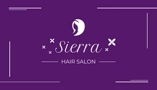 Free  Template: Carte de visite Salon de coiffure féminin minimaliste violet