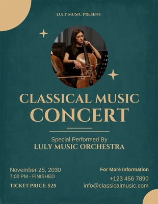 Free  Template: Green Retro Classical Music Concert Flyer