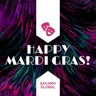Free  Template: Vibrant Mardi Gras Instagram Post