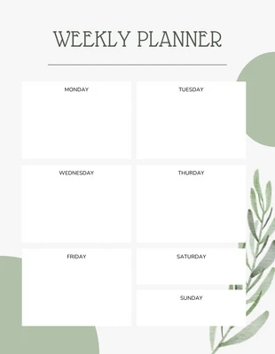 Free  Template: Green Aesthetic Plan