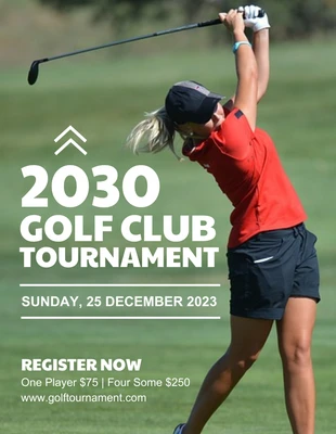 Free  Template: Flyer de tournoi de club de golf minimaliste vert clair