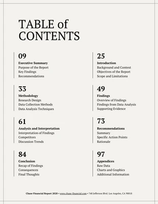 Free  Template: Neutral Book Table of Contents