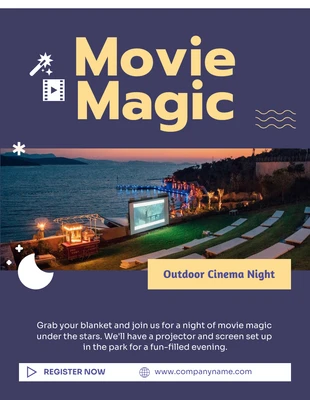 Free  Template: Flyer Purple Meet & Greet Movie Magic