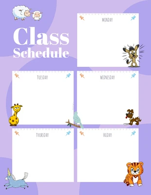 Free  Template: Purple Class Schedule Flyer Template