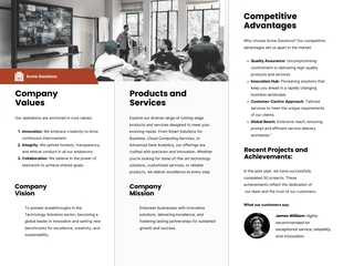 Navy Blue and Grey Minimalist Modern Simple Corporate Profile Tri-fold Brochure - Pagina 2