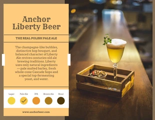Free  Template: نوع البيرة ، نشرة إعلانية للمنتج