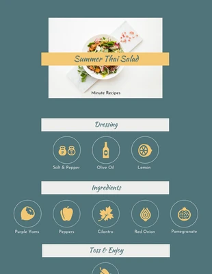 Free  Template: Receita de salada Postagem no Pinterest