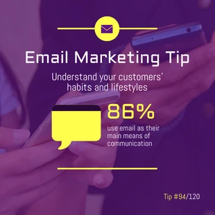 Free  Template: Dica de marketing por e-mail roxo Postagem no Instagram