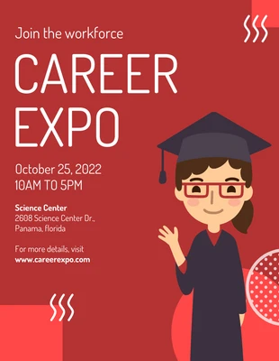 Free  Template: Red Career Expo Poster