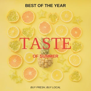 Free  Template: Instagram-Beitrag „Taste of Summer“.