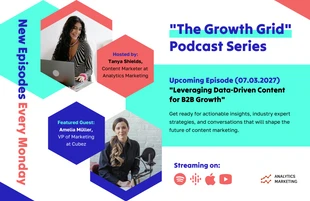 premium  Template: Content-Marketing-Podcast-Werbeplakatvorlage