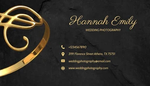 Black Modern Elegant Wedding Photography Business Card - Pagina 2