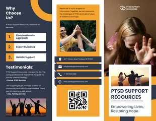 Free  Template: PTSD Support Resources Accordion-Fold Brochure